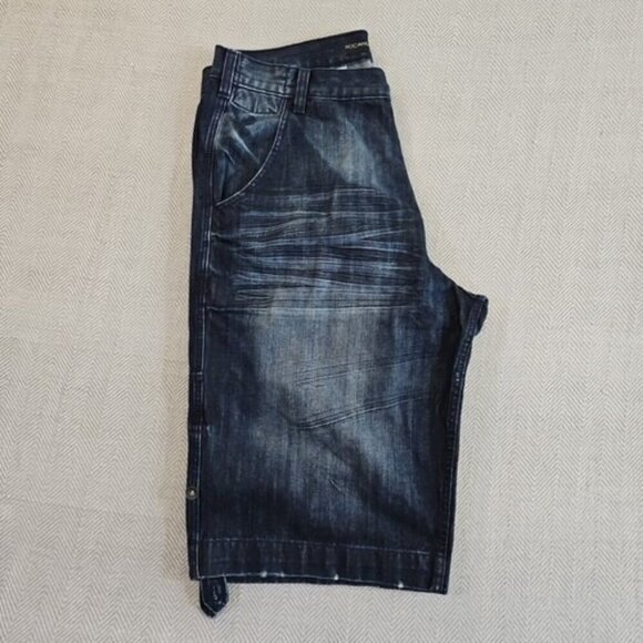 Rocawear Baggy Jean Shorts Men's Size 38 Flap Pockets Y2k Hip Hop Original Fit - Picture 15 of 15